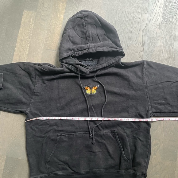 Brandy Melville black embroidered butteryfly hoodie - Picture 7 of 7